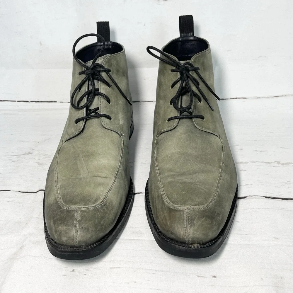 Cole Haan Wagner Boots Men's 13M Gray Chukka Apron Toe Leather Waterproof